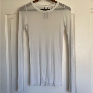Rick Owens Long Sleeve Ribbed Tee - Milk sz 44